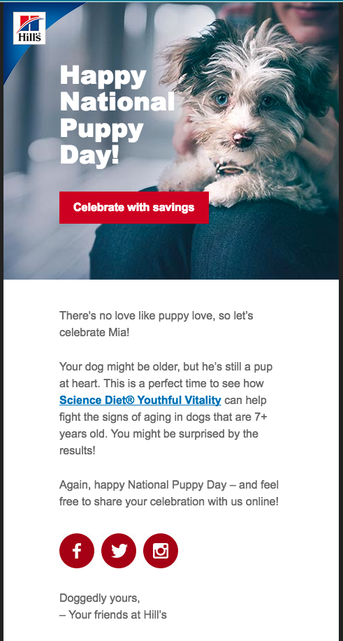 National Puppy Day Email