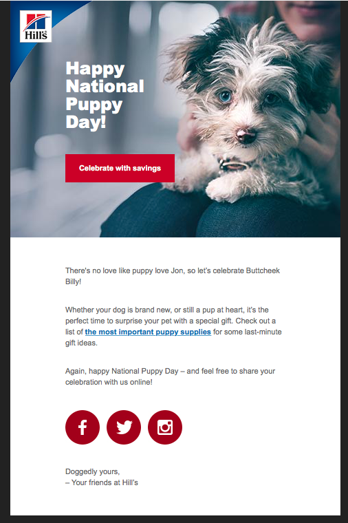 Puppy Day Promo Email